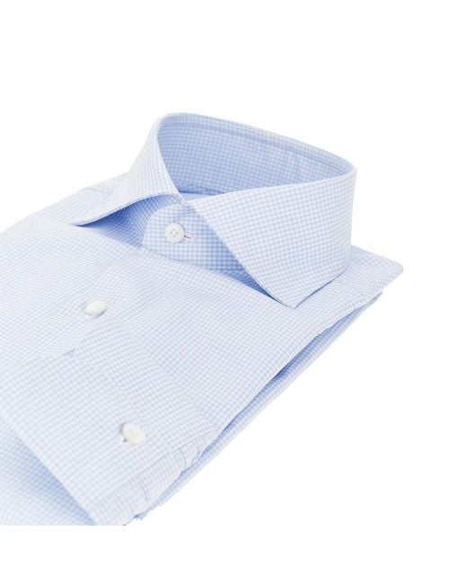 Finamore 1925 Blue 'Milano' Cotton Shirt for men