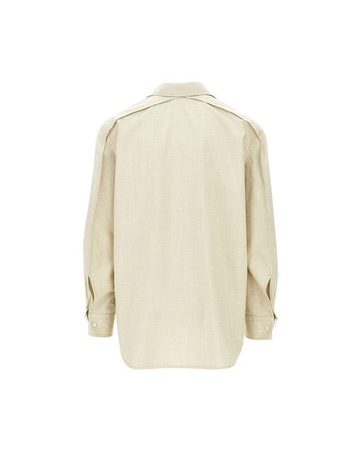 Bottega Veneta Natural Wool And Cotton Twill Shirt for men