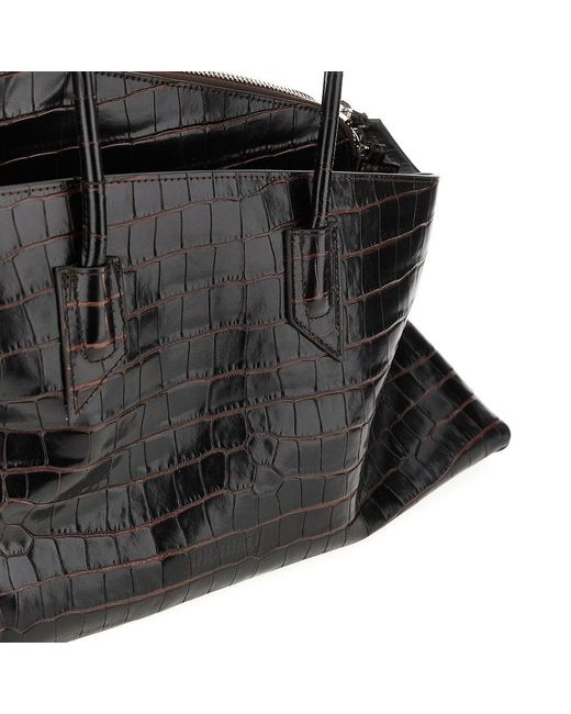 The Attico Black Leather Medium 'La Passeggiata' Bag