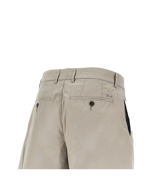 Emporio Armani Gray Pima Cotton Shorts With Dart for men