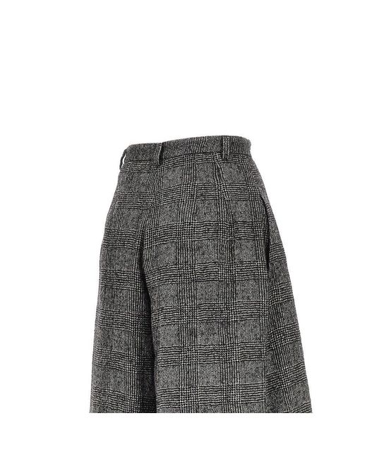 Emporio Armani Gray Prince Of Wales Wide-Leg Pants