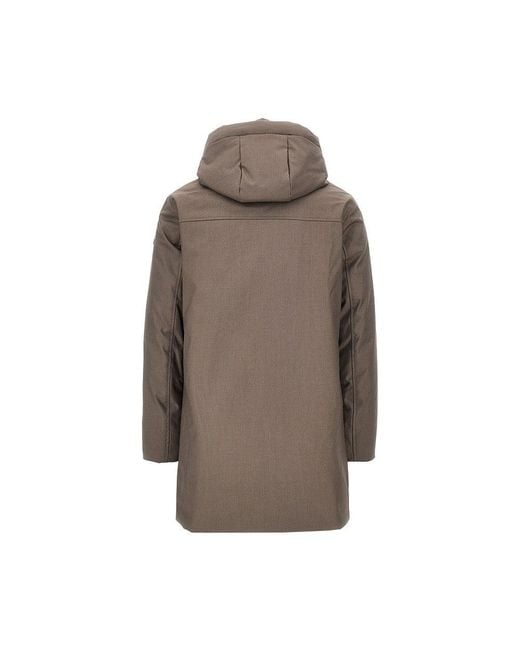 DUNO Brown Viscose-Blend Twill 'Geyser' Down Jacket for men