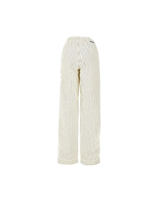 Miu Miu White Striped Poplin Pyjama Pants