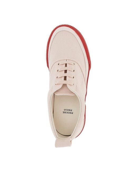 Phoebe Philo Red Cotton Canvas Sneakers