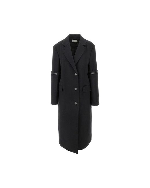 Coperni Black Single-Breasted Coat With Belted Sleeves