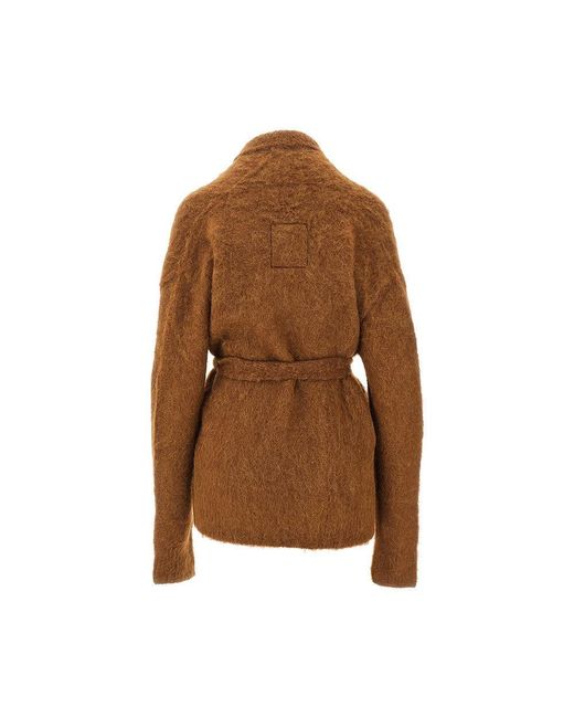 Uma Wang Brown Alpaca-Blend Cardigan With Belt