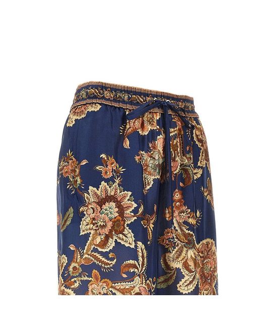 Zimmermann Blue 'Aster' Silk Pants