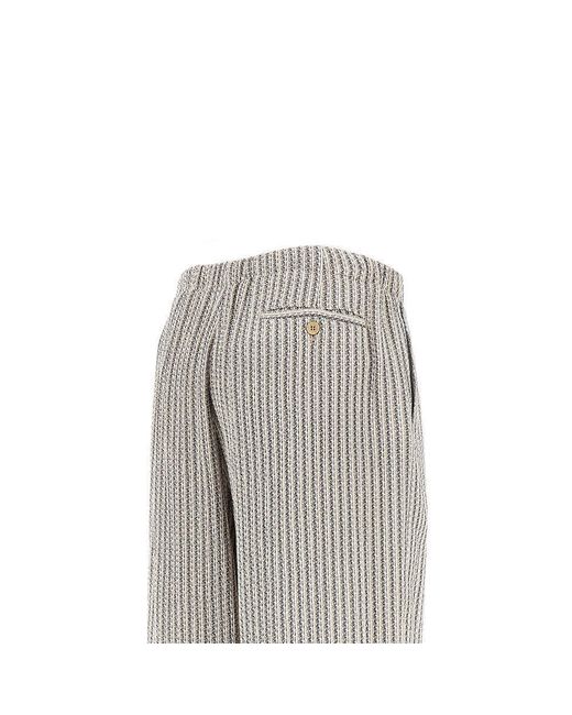 Emporio Armani Gray Jacquard Viscose Loose Pants for men