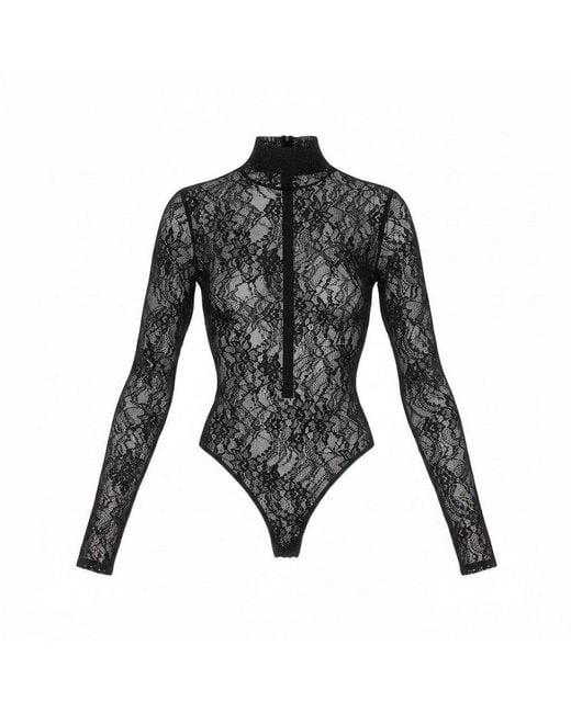 ANDAMANE Black 'Ziggy' Lace Bodysuit