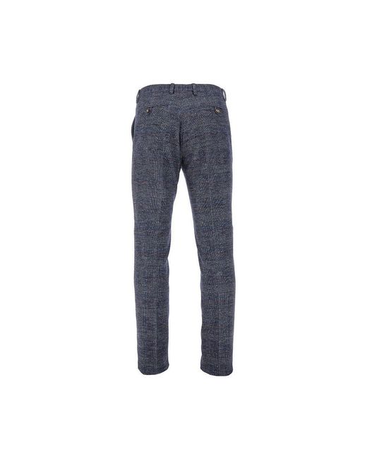 Etro Blue Prince of Wales Tailored Trousers for men