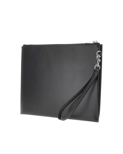 Saint Laurent Black 'Tiny Cassandre' Leather Tablet Holder Pouch for men