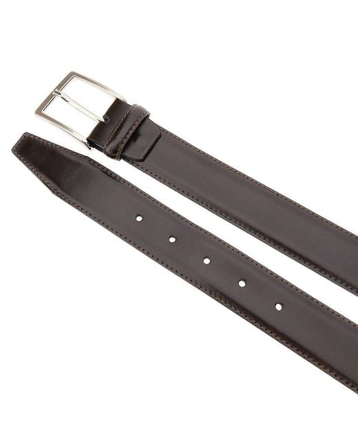 GIANNIFRANCO BELTS Brown Brushed Leather Belt for men