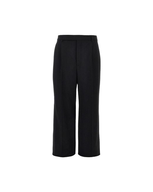 Saint Laurent Black Wool Grain De Poudre Pants for men