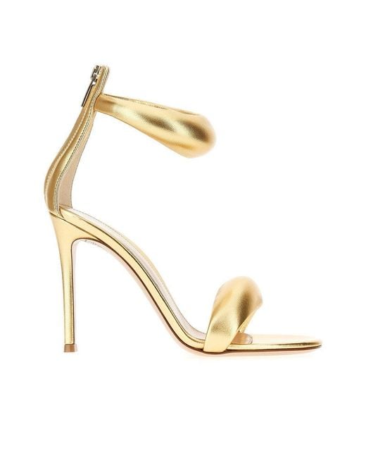 Gianvito Rossi Metallic 'Bijoux' Nappa Leather Sandals 38