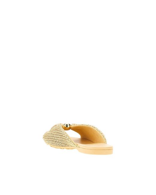 Loewe Natural 'Pebble Soft' Raffia-Effect Slides