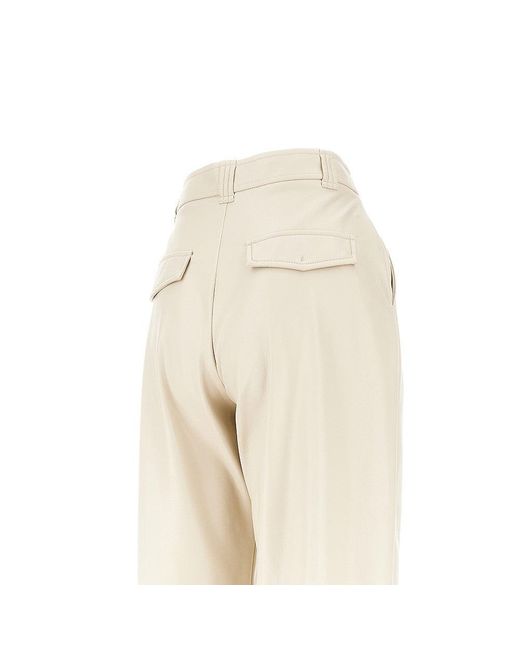 Pinko Natural Faux Leather Barrel Leg Pants