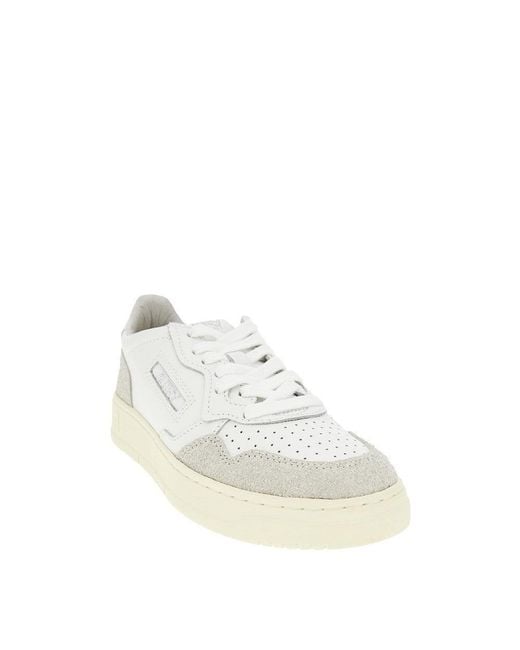 Autry White Suede And Leather Medalist Low Sneakers