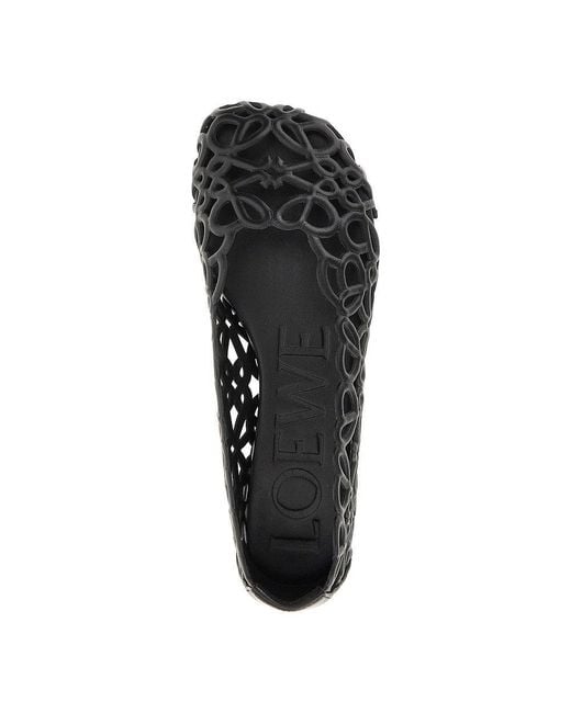 Loewe Blue 'Petal Anagram' Leather Ballet Flats