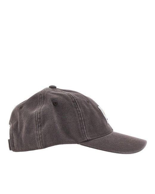 Carhartt Gray Cotton Baseball Cap With Logo for men