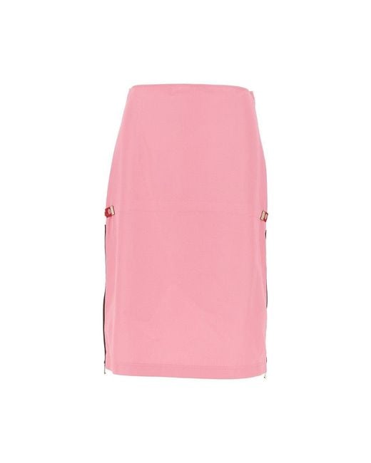 Fendi Pink Technical Viscose Midi Skirt
