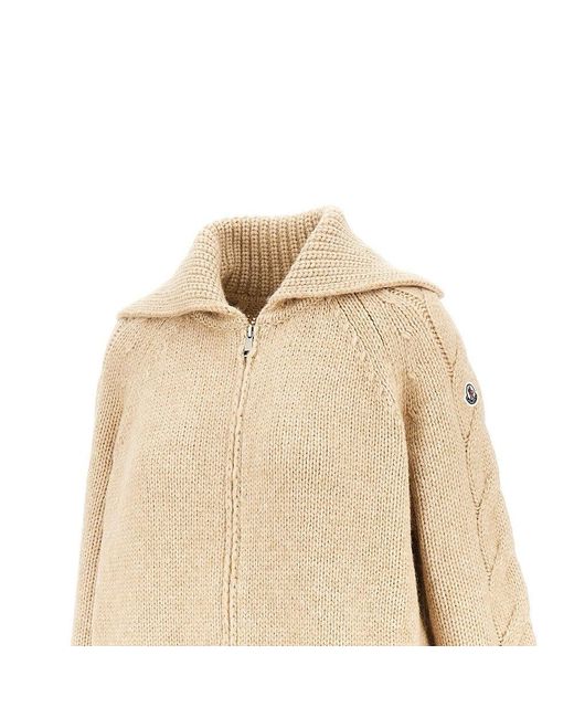 Moncler Natural Alpaca-Blend Zippered Cardigan