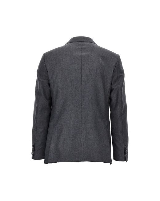 Tagliatore Black Virgin Wool Two-Pieces Tailored Suit for men