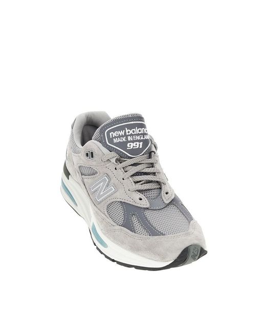 New Balance White 991V2 Made