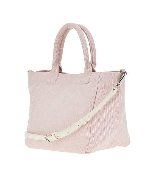 Ganni Pink Shopping Bag With Raspberries Print