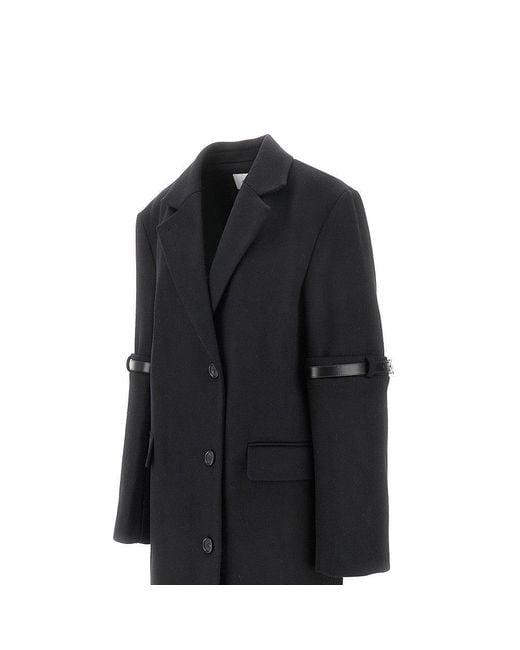 Coperni Black Single-Breasted Coat With Belted Sleeves
