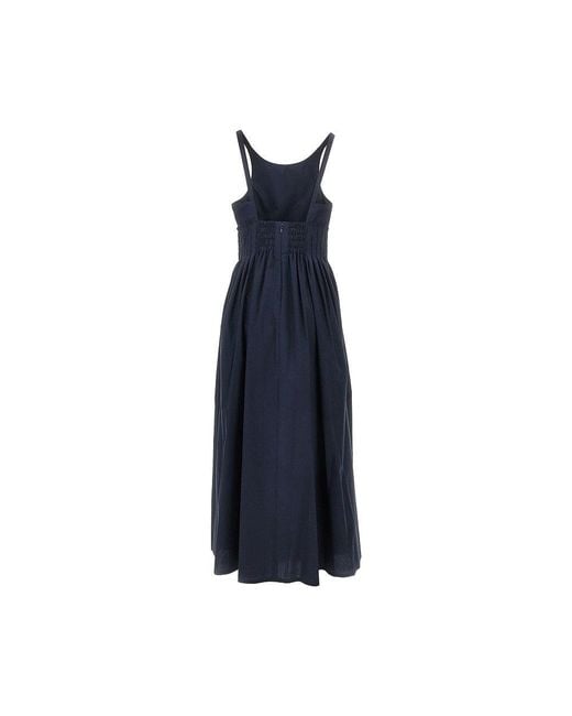 Emporio Armani Blue Poplin Midi Dress