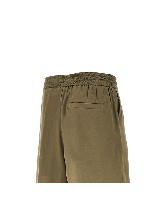 C.9.3 Green Viscose-Blend Gabardine Bermuda Shorts for men