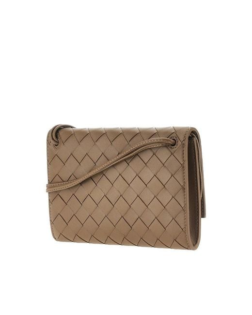 Bottega Veneta Brown Intrecciato Nappa Leather 'Andiamo' Pouch