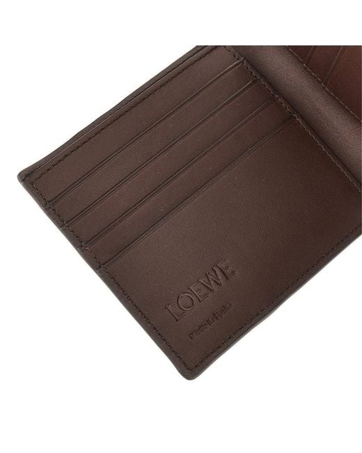 Loewe Brown Grained Leather 'Puzzle' Bi-Fold Wallet for men