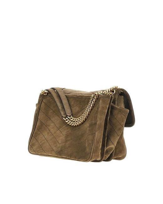 Saint Laurent Natural Suede Leather 'Niki Tripouch' Bag