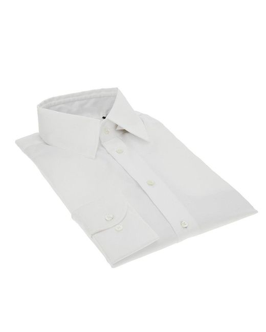 Emporio Armani White Modern Fit Twill Shirt for men