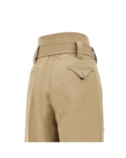 Bottega Veneta Natural Poplin Pants With Belt