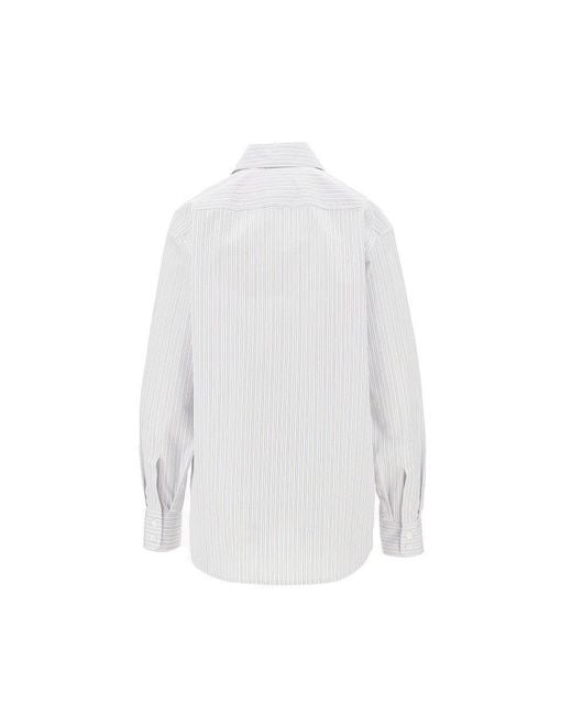 Seafarer White 'Kim' Striped Poplin Shirt