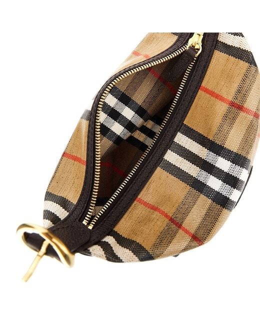 Burberry Metallic Check Canvas 'Highlands' Shoulder Bag