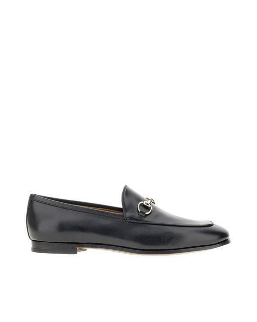 Gucci Black Leather 'Jordaan' Loafers