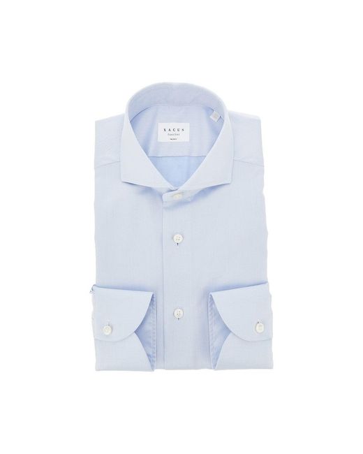 Xacus Blue Cotton Tailor Fit 'Travel' Shirt for men
