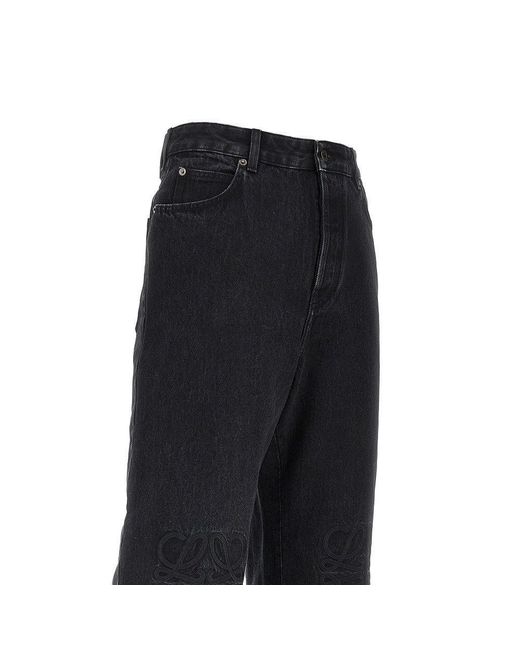 Jeans 'Anagram Baggy' di Loewe in Black da Uomo