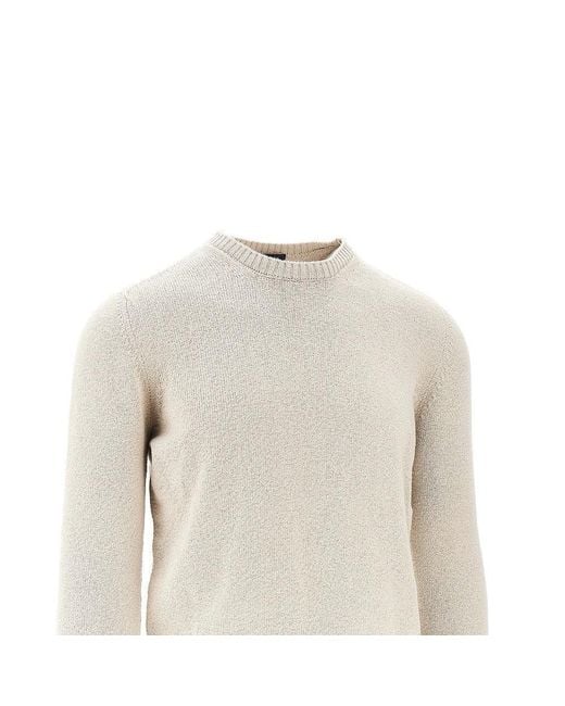 Drumohr White Chenille Crewneck Sweater for men