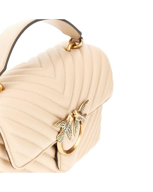 Pinko Metallic Chevron Nappa Leather Mini Love Lady Puff Bag
