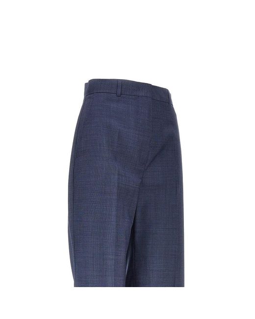 Max Mara Blue Virgin Wool Tailored Pants