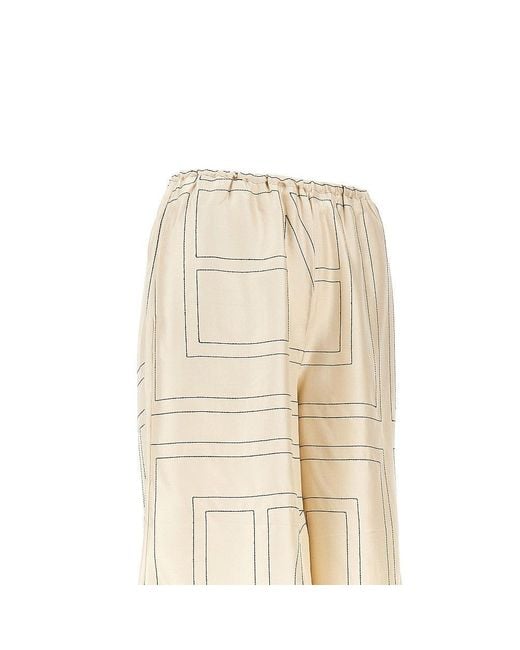 Totême  Natural Monogram Silk Shorts