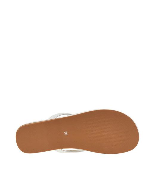 Senso White 'Norah I' Leather Thong Slides