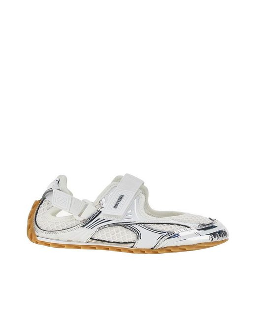 Bottega Veneta White Orbit Flash Mary-Jane Sneakers