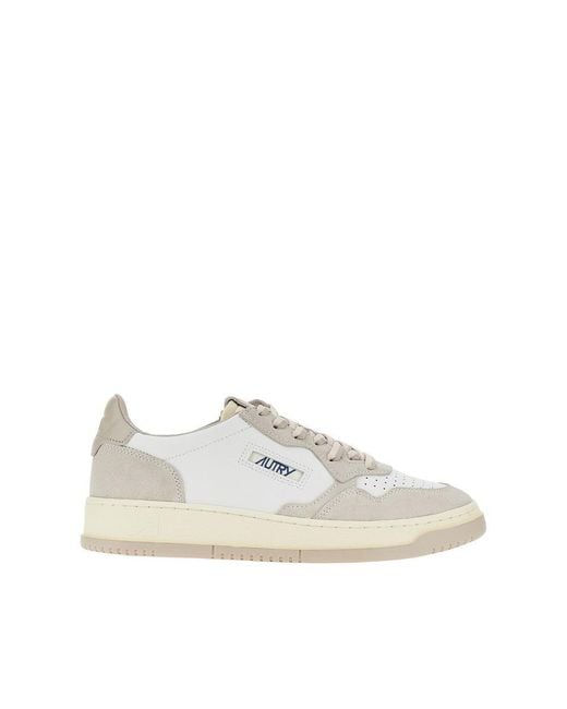 Autry White Medalist Low Leather Sneakers for men