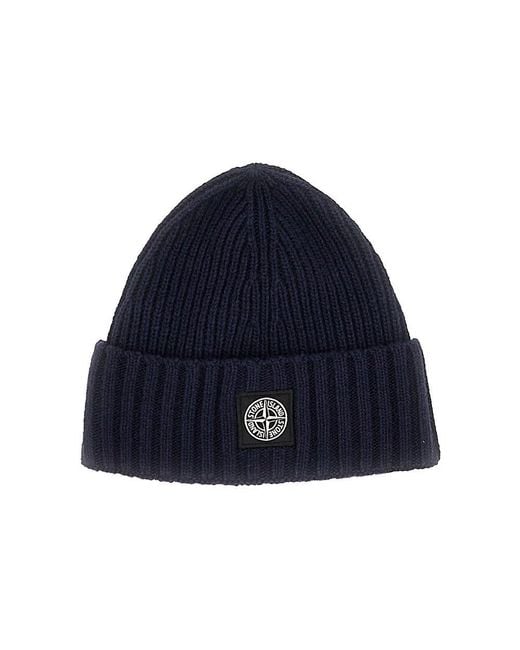 Beanie di Stone Island in Blue da Uomo