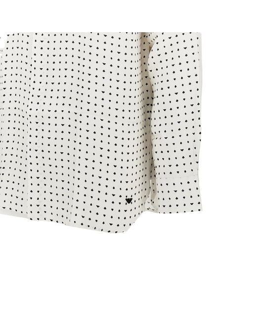 Emporio Armani White Printed Viscose Shirt for men